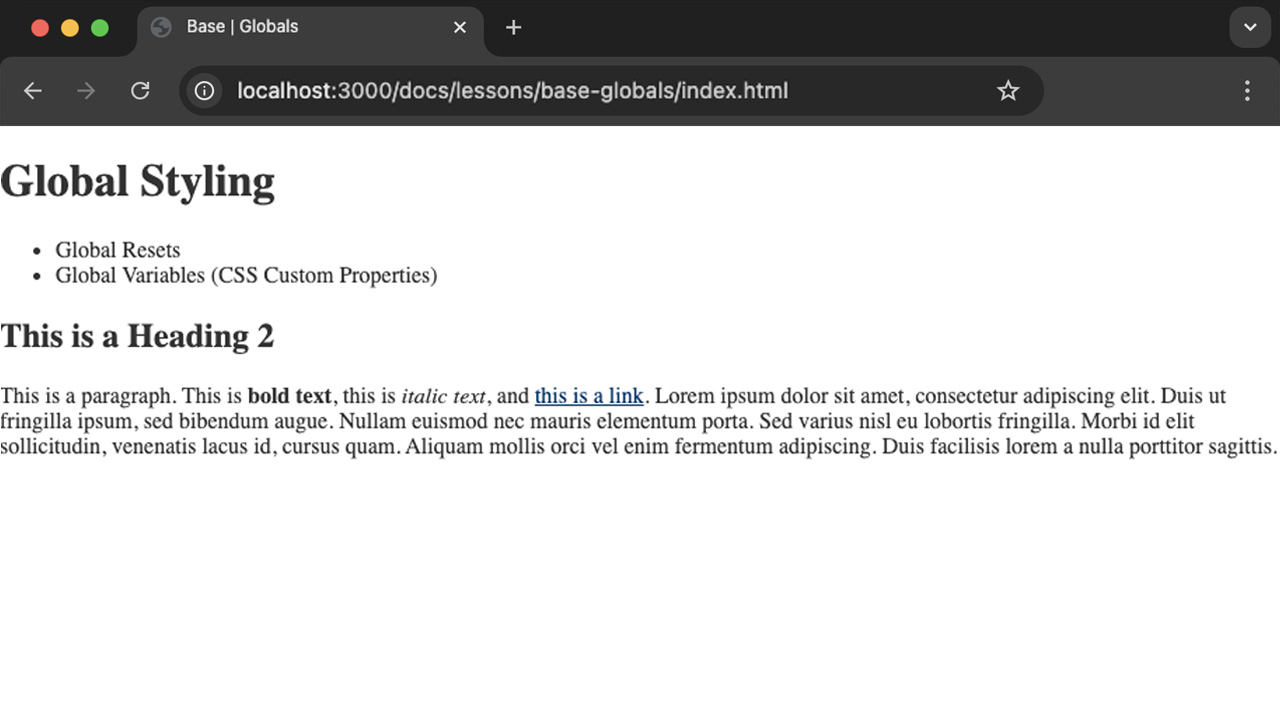 Base Globals