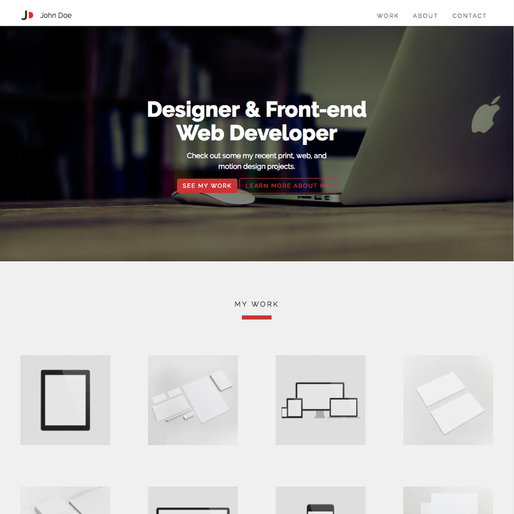 Example Site: Designer Single Page Portfolio Site