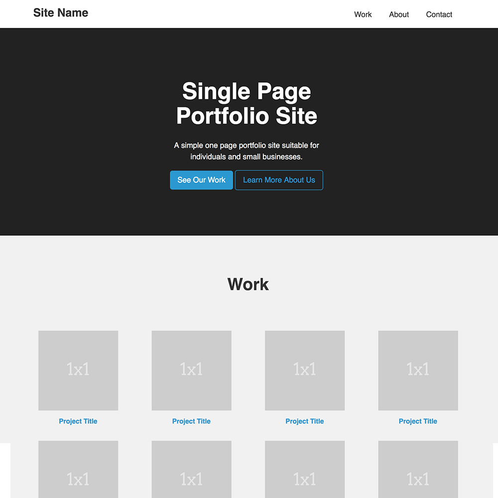 Example Site: Single Page Portfolio Site