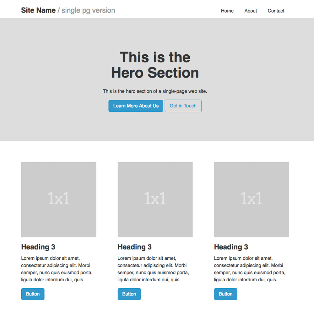 Example Site: Single Page Site